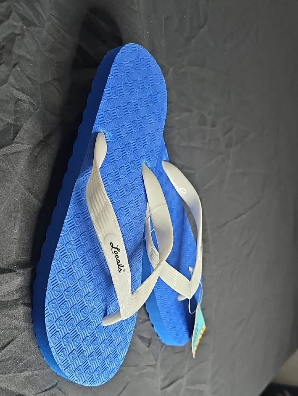 Locals Blue & White Flip Flops - Sweet Twist